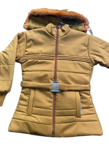 Ladies Jacket - Polyester Material, Customized Size, Brown Color | Light Weight, Washable, Breathable, Detachable Hood, Double Pockets, Full Sleeves