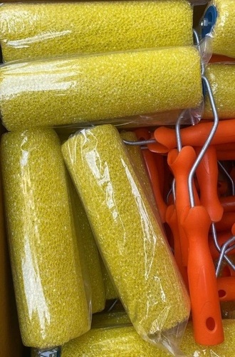 Texture Paint Rollers - Fine Finished, Very Good Quality, Durable Yellow, Standard Size, Manual Operation, Easy to Use for Wall Painting