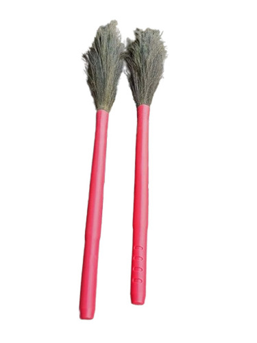 Plastic Grass Brooms - Color: Red & Grey