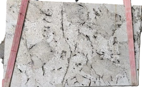 Premium P White Granite - 25mm Thick Polished White Granite Slab, Ideal for Flooring and Kitchen Applications, Customized Sizes Available