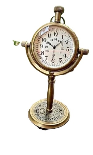 Brass Handmade Desk Clock - Color: .