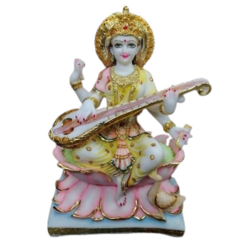 Goddess Marble Saraswati Statue