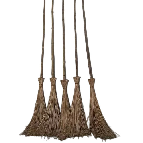 Hard Stick Brooms - Coconut Stick Standard Size Brown | Durable Very Good Quality Manual Function for Residential and Industrial Use