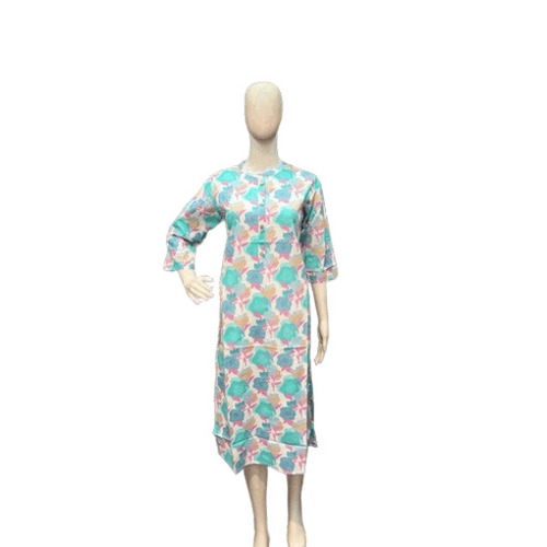 Casual Ladies Kurtis - Cotton Available Sizes M S L XL Long Sleeve Printed Pattern Machine Washable | Anti-Wrinkle Breathable Quick Dry Bohemian Style