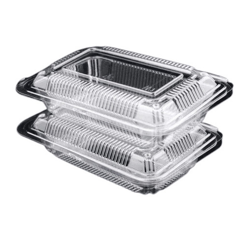 Disposable Plastic Food Container - Heat & Cold Resistant, Eco-Friendly, Single Compartment Rectangular Design | Lightweight, Transparent, Machine Made