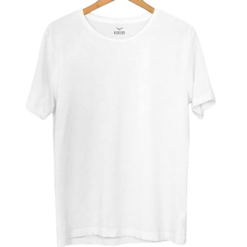 White Plain T Shirt - Fabric Type: Cotton
