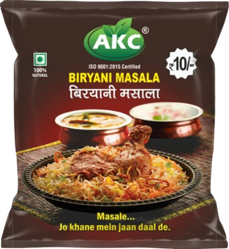 Akc Biryani Masala - Organic Powder A Grade | FSSAI Certified Brown Color 6 Months Shelf Life Packed in Convenient Packet For Cooking