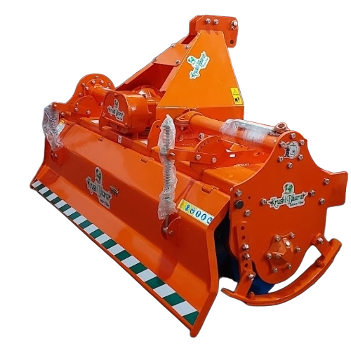 Heavy Duty Agricultural Rotavator - Metal, PTO Attachment | Efficient Crop Residue Mixing, Soil Aeration, Compatible with High Horsepower Tractors