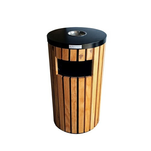 Round Wooden Dustbin 40 L