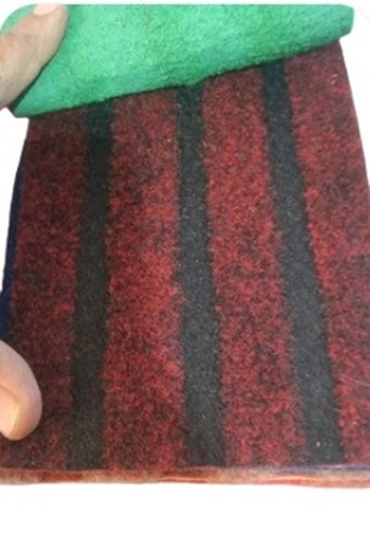 Runner Carpet - Wool Material, Square Shape, Red Color | Easy to Clean, Modern Design, Pattern-Embroidered, Non Woven Technique
