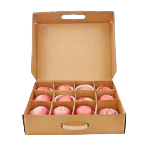 Fruit Packaging Boxes - Paper Material, Brown Color | Eco-Friendly Design for Durable Fruit Protection and Storage
