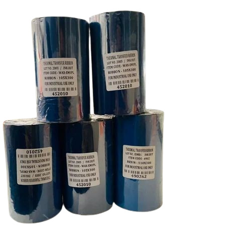 Thermal Wax Ribbon - Wex Material, 25 Meter Roll, Plain Pattern, Fine Finished | High Strength, Durable for Printing Industry