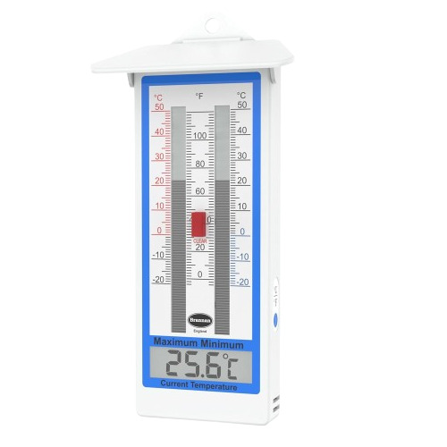 Thermometer Max - Plastic Material, For Measurement | Air Cooling System, Maximum Minimum Thermometer, Peak Temperature Hold Feature