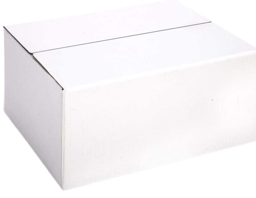 White Corrugated Box - Fancy Paper, Rectangular Shape, Customized Size, White Color, Matt Laminated Finish | Durable, Perfect Surface Finish for Food, Chemical, Computer, Personal Care Uses