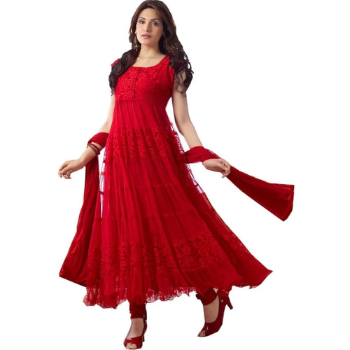 Ladies Red Georgette Gown - Color: Any