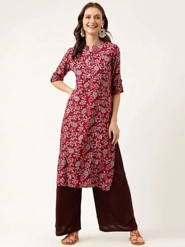 Ladies Kurti - Color: Red And Black
