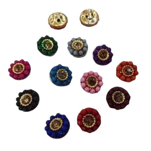 Metal Round Moti Buttons