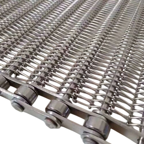 Stainless Steel Conveyor Belt - Color: Silver