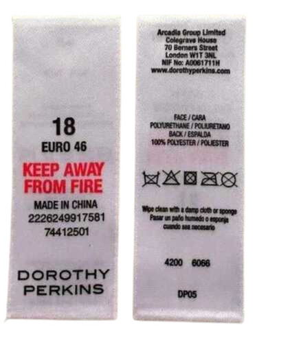 Garment Labels - Material: Cloth
