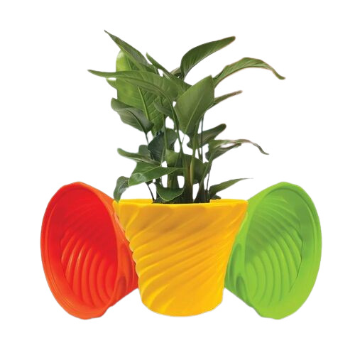 Multicolor Plastic Flower Pot - Color: .