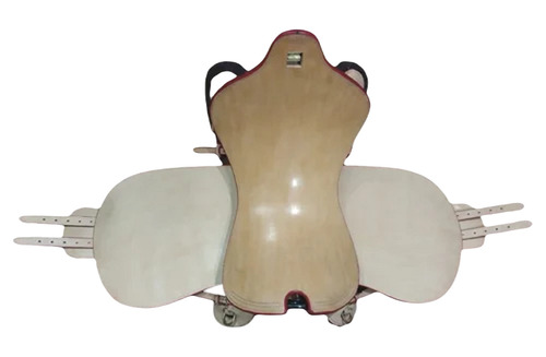 Plain Natural Trooper Leather Saddle - Color: Brown/ Black