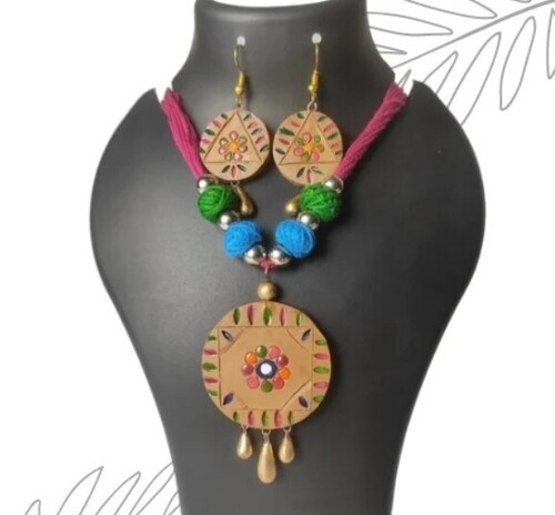 Unique Handmade Terracotta Jewelry Set - Color: Comes In Various Colors