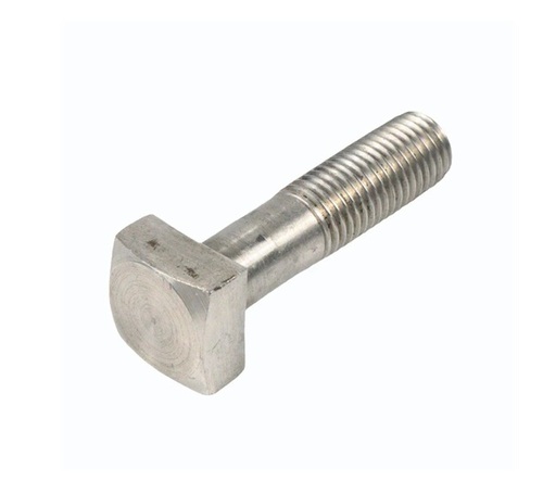 Square Head Bolts - Stainless Steel M5 x 1.0 mm Silver, Tempered Galvanized Full Thread