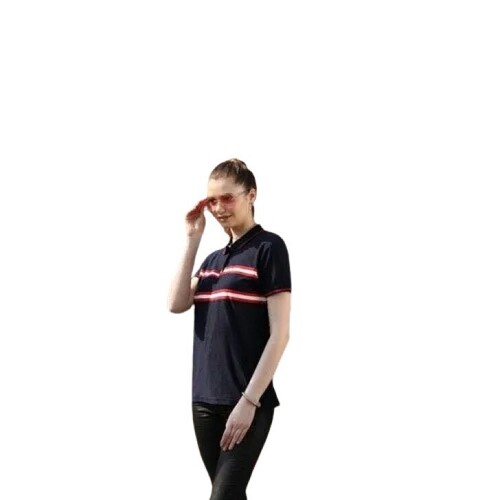 Polo Neck Women Cotton T Shirt - Color: Comes In Various Colors