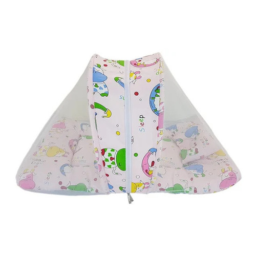 Blue Zipper Baby Mosquito Net Bed - Material: Cotton