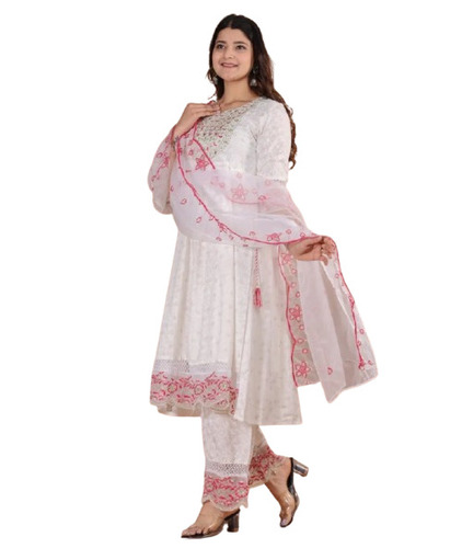 Printed Kurta With Pant And Dupatta - Color: Multicolor