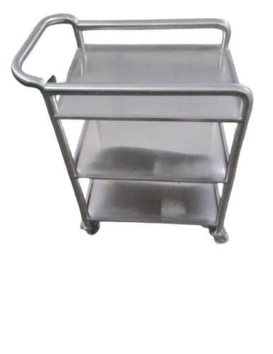 Stainless Steel Hospital Trolley - Stainless Steel, Standard Size, Silver | Durable, Eco-Friendly