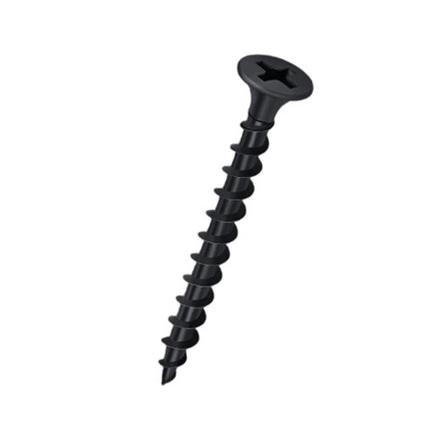 Black Gypsum Screw - Hot Rolled Full Thread, Standard Size, Round Head, Galvanized Finish | Rust and Water Resistant, Easy to Install