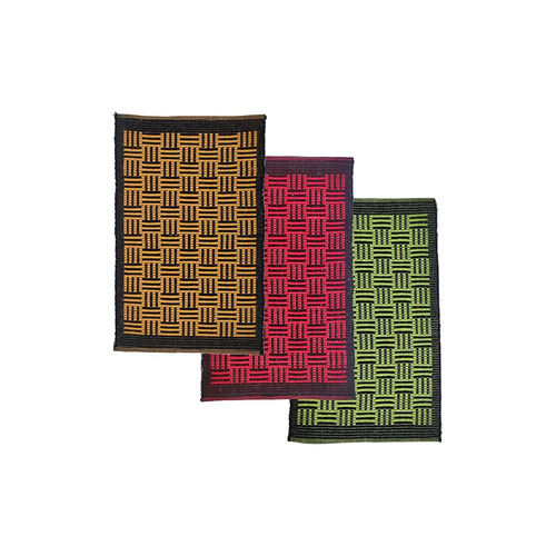 Handloom Cotton Floor Mat - Back Material: Woven Back
