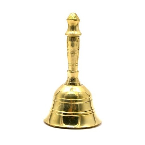 Brass Hand Bell - Brass Construction Golden Color | Corrosion Resistant Durable Lightweight Rust Proof Washable Polished Finish