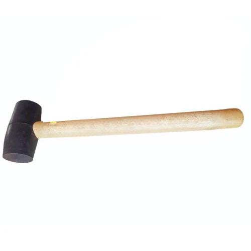 Rubber Hammer With Wooden Handle - Color: Black