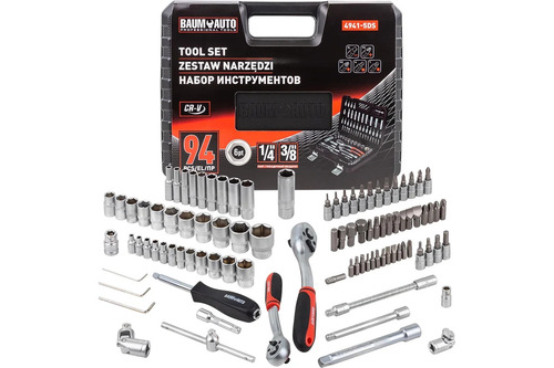BaumAuto 94 Piece Professional Tool Set 1/4" and 3/8" Drive (BM-4941-5DS, 6gr.)