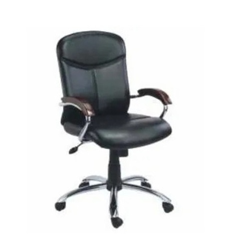 Boss Chair - Fabric, Leather, Plastic, Stainless Steel | Black, 1 Seater, 360 Swivel, 5 Wheels, High Back, Portable, Corrosion & Rust Resistant