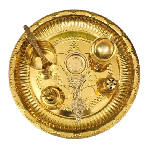 Brass Pooja Thali - Color: .