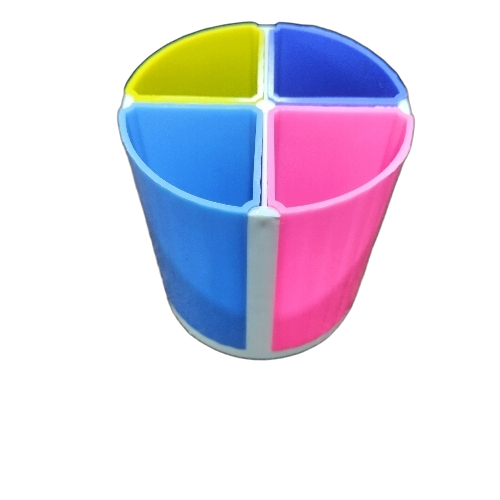 Plastic Pen Stand For Office - Plastic Cylindrical, Multi-compartment | Compact, Easy To Clean, Impact Resistant