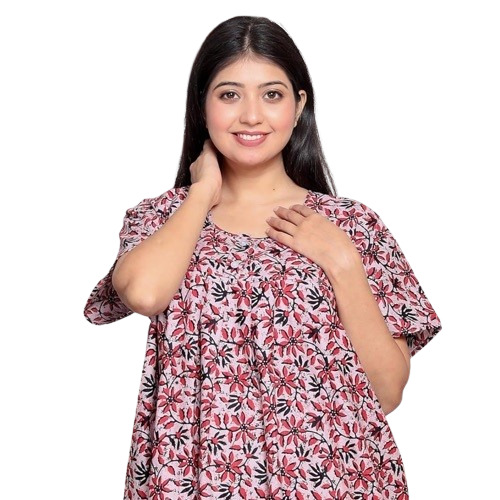 Ladies Printed Rayon Nighty