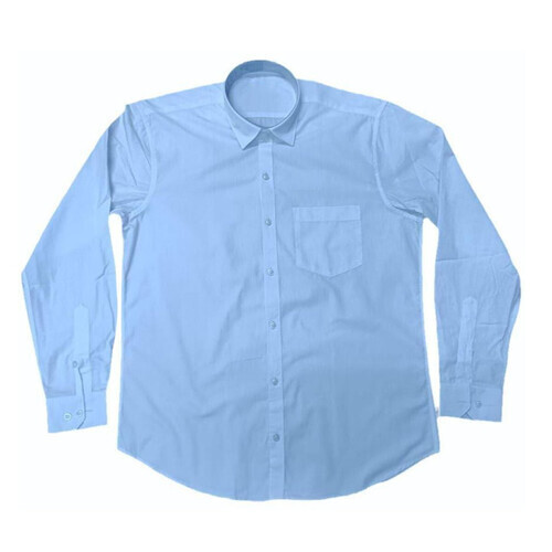 Full Sleeves Plain Cotton Men Sky Blue Formal Shirt
