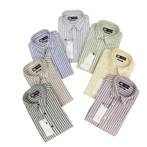 Mens Full Sleeve Stripes Cotton Shirts - Collar Style: Classic