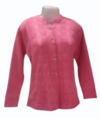 Light Pink Ladies Woolen Cardigan