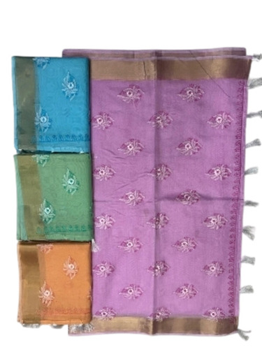 Embroidery Saree - Fabric Type: Cotton Silk