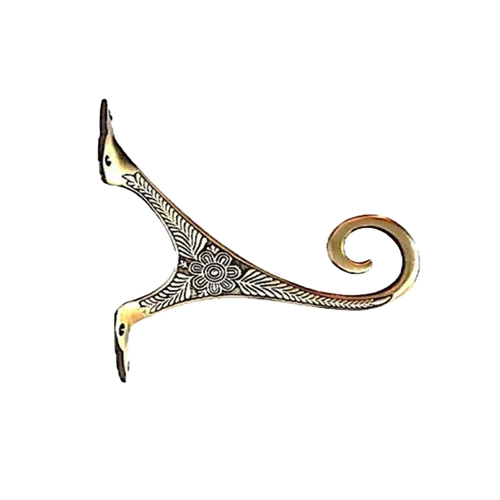 Brass Wall Hanging Curtain Bracket - Color: Golden
