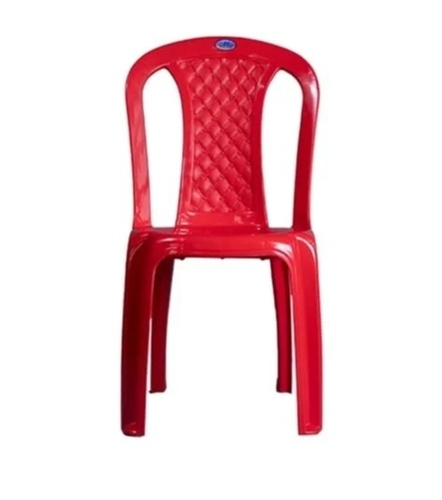 Plastic Mid Back With Armless Chair - Color: Red