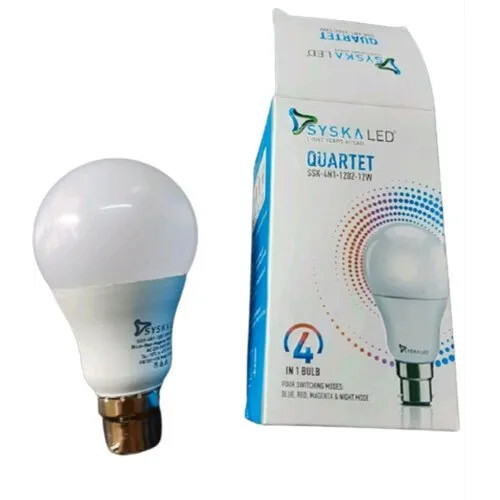 12W Syska Quartet Led Bulb - Body Material: Aluminum