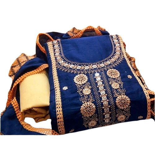 Washable Stylish Semi Stitch Suit - Color: Multi Color