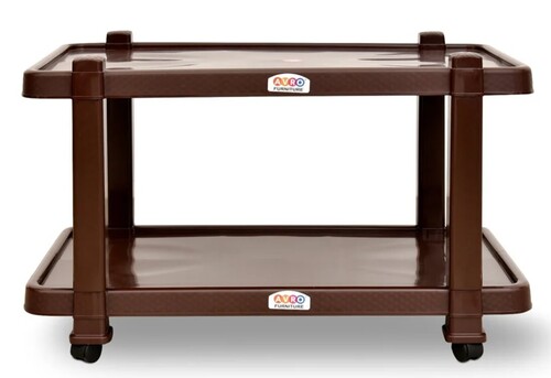 Trolly Table - Plastic, All Sizes, Brown | Durable, Plain Design