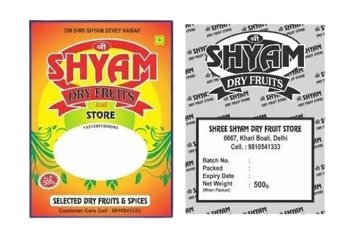 Dry Fruits Packaging Pouches - Color: Multi Color